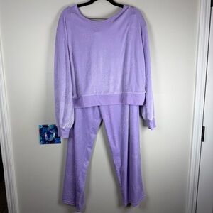 Sanrio Hello Kitty Light Purple 2 Piece Pajama PJ Pants Top Set Large Kawaii